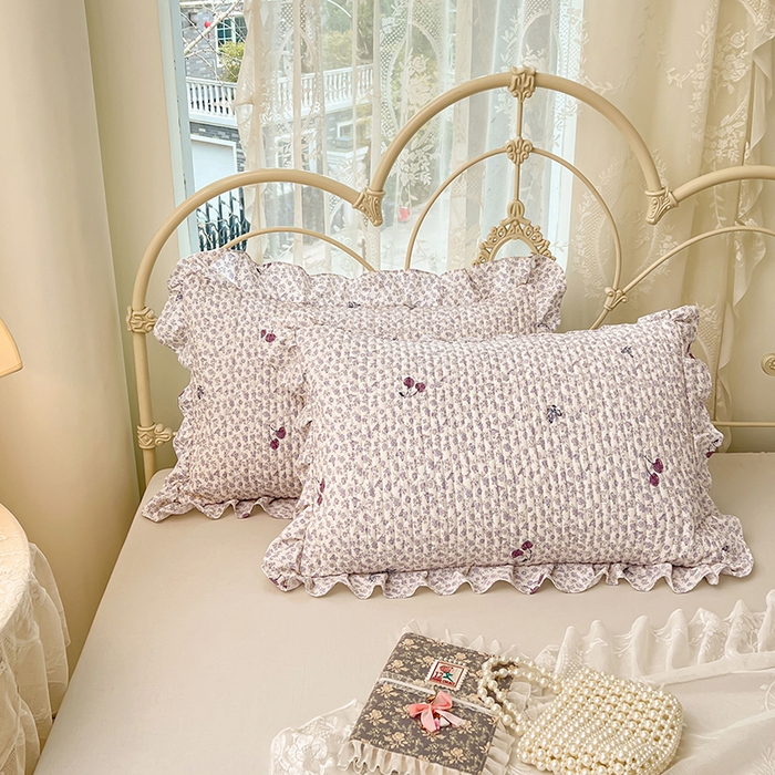 91家纺网 家纺一手货源 找家纺 梦舒羽 2026新款A类云朵棉夹棉花边枕套宿舍单人一只装枕芯内胆套-单人枕套 蝴蝶梦境（花边夹棉）