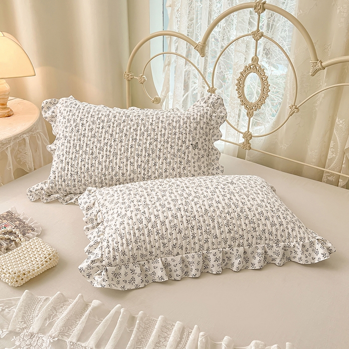 91家纺网 家纺一手货源 找家纺 梦舒羽 2026新款A类云朵棉夹棉花边枕套宿舍单人一只装枕芯内胆套-单人枕套 花间迷离（花边夹棉）