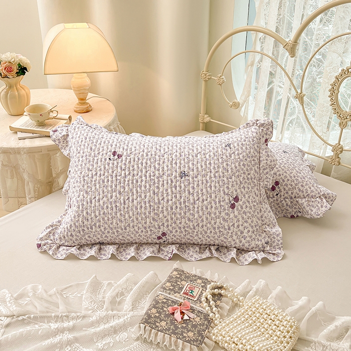 91家纺网 家纺一手货源 找家纺 梦舒羽 2026新款A类云朵棉夹棉花边枕套宿舍单人一只装枕芯内胆套-单人枕套 蝴蝶梦境（花边夹棉）