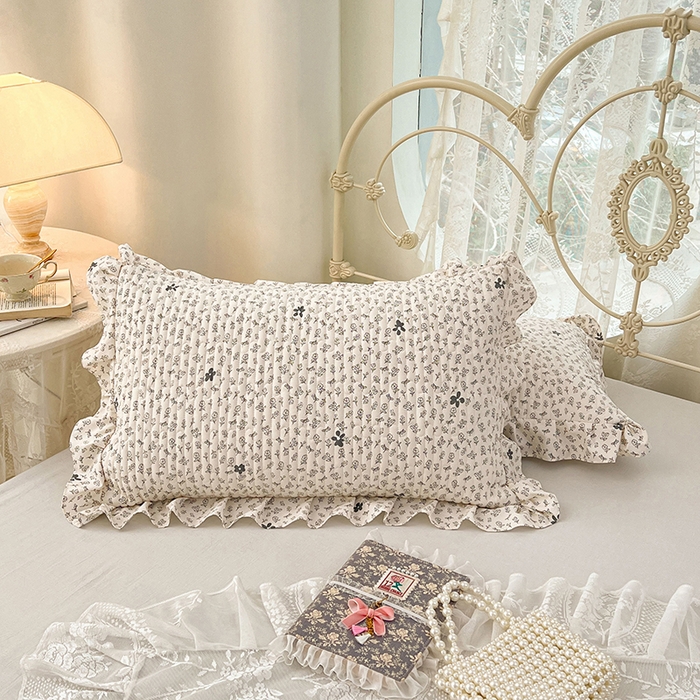 91家纺网 家纺一手货源 找家纺 梦舒羽 2026新款A类云朵棉夹棉花边枕套宿舍单人一只装枕芯内胆套-单人枕套 花无意（花边夹棉）