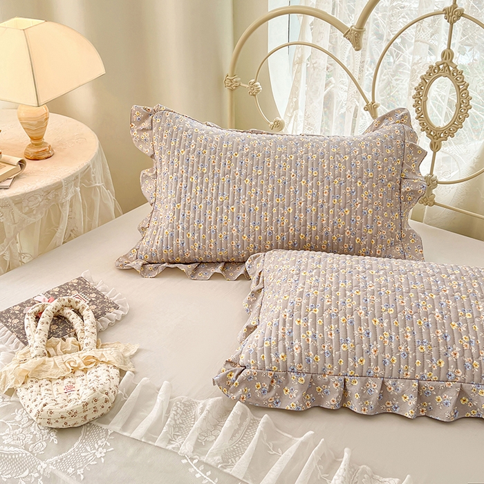 91家纺网 家纺一手货源 找家纺 梦舒羽 2026新款A类云朵棉夹棉花边枕套宿舍单人一只装枕芯内胆套-单人枕套 花无归期（花边夹棉）