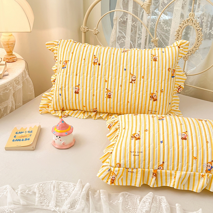 91家纺网 家纺一手货源 找家纺 梦舒羽 2026新款A类云朵棉夹棉花边枕套宿舍单人一只装枕芯内胆套-单人枕套 小星愿（花边夹棉）