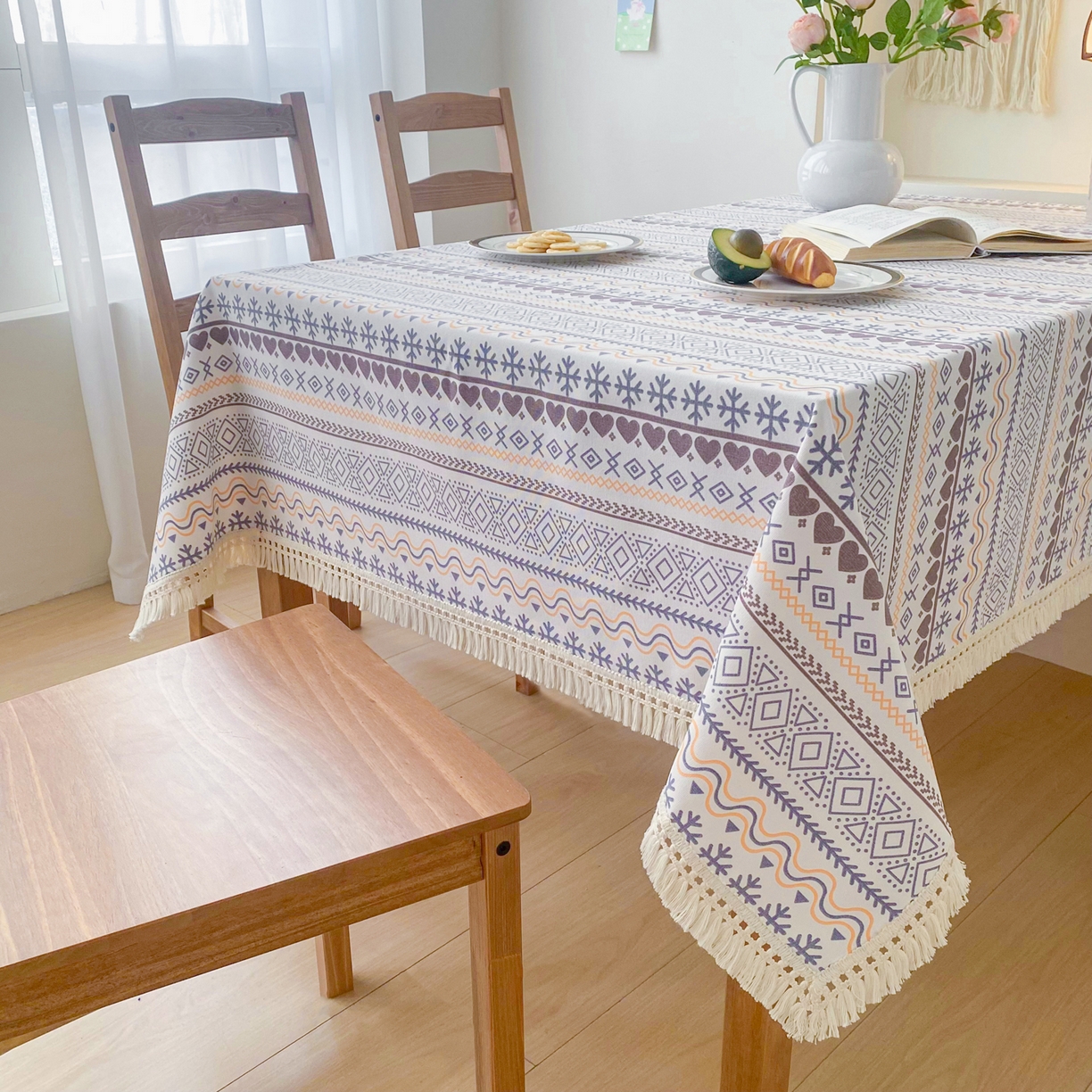 91家纺网 家纺一手货源 找家纺 （总）首爱家纺 2026新款印花老粗布桌布