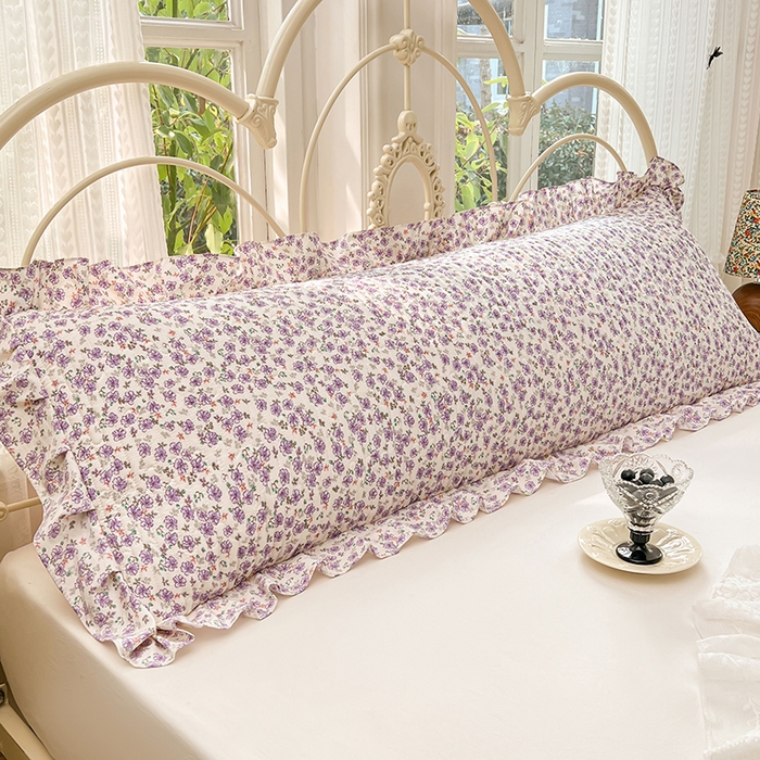 91家纺网 家纺一手货源 找家纺 （总）梦舒羽 2026新款A类云朵棉夹棉花边枕套宿舍情侣双人加长枕芯内胆套-双人枕套