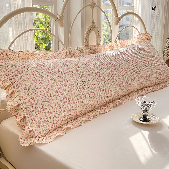 91家纺网 家纺一手货源 找家纺 （总）梦舒羽 2026新款A类云朵棉夹棉花边枕套宿舍情侣双人加长枕芯内胆套-双人枕套