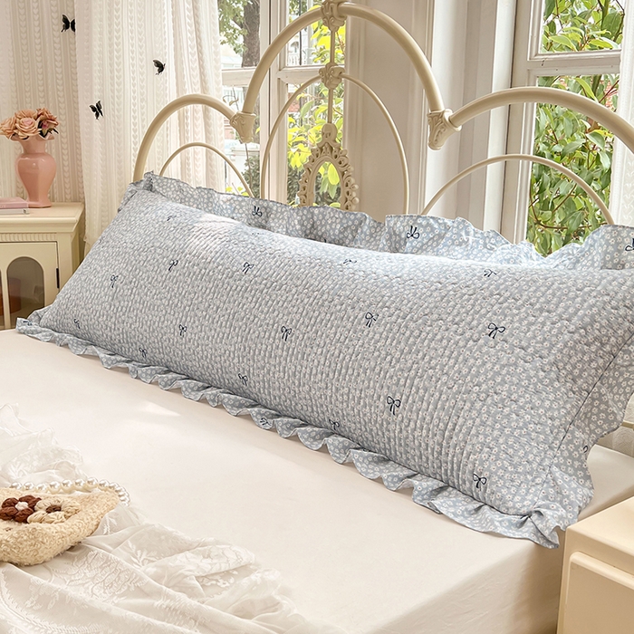 91家纺网 家纺一手货源 找家纺 梦舒羽 2026新款A类云朵棉夹棉花边枕套宿舍情侣双人加长枕芯内胆套-双人枕套 花屿轻梦（花边夹棉）