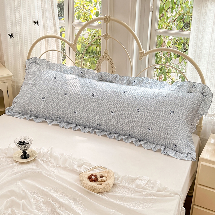 91家纺网 家纺一手货源 找家纺 梦舒羽 2026新款A类云朵棉夹棉花边枕套宿舍情侣双人加长枕芯内胆套-双人枕套 花屿轻梦（花边夹棉）