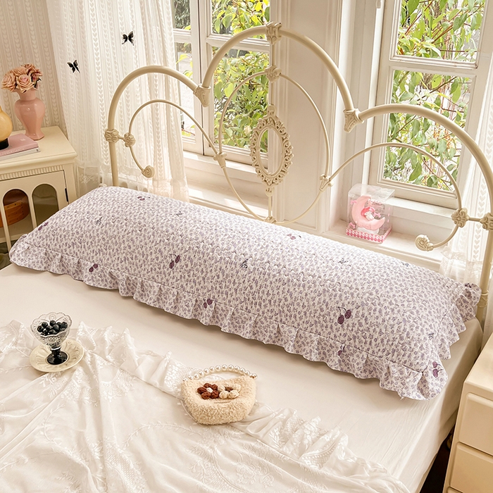 91家纺网 家纺一手货源 找家纺 梦舒羽 2026新款A类云朵棉夹棉花边枕套宿舍情侣双人加长枕芯内胆套-双人枕套 蝴蝶梦境（花边夹棉）