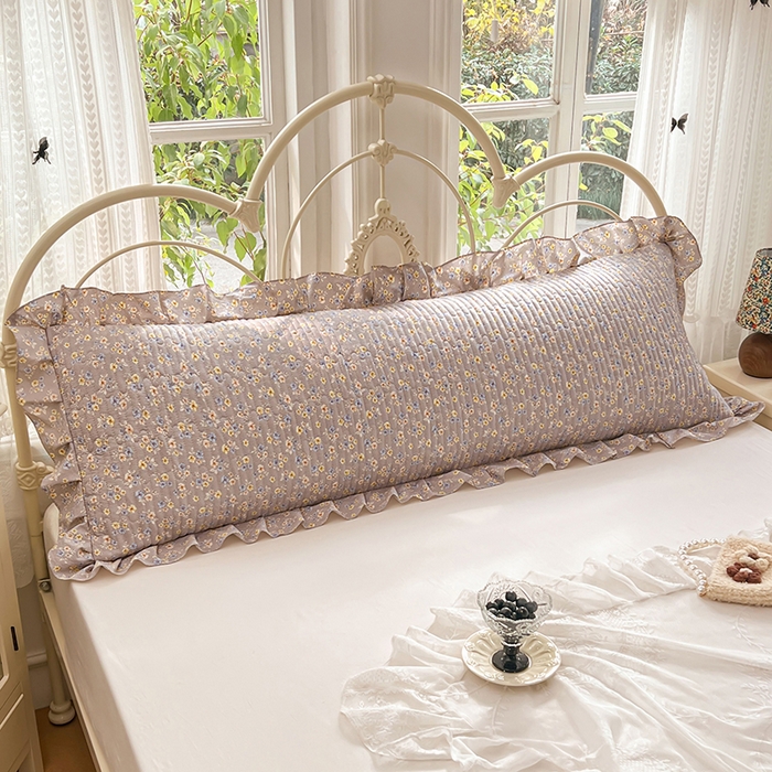 91家纺网 家纺一手货源 找家纺 梦舒羽 2026新款A类云朵棉夹棉花边枕套宿舍情侣双人加长枕芯内胆套-双人枕套 花无归期（花边夹棉）