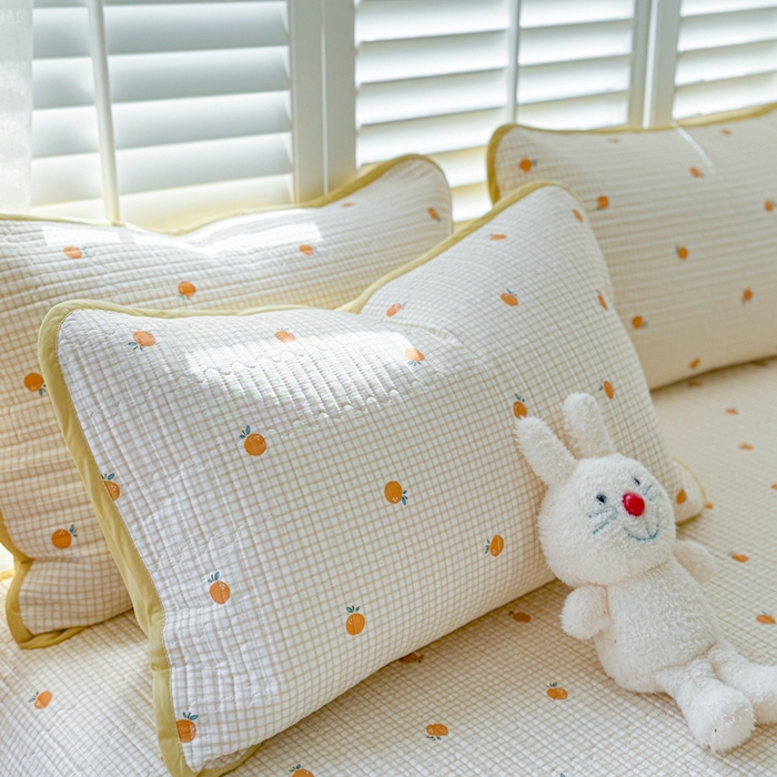 91家纺网 家纺一手货源 找家纺 茉夕家纺 2026新款春季纯棉棉花印花单品床盖单件床盖 乐橙橙