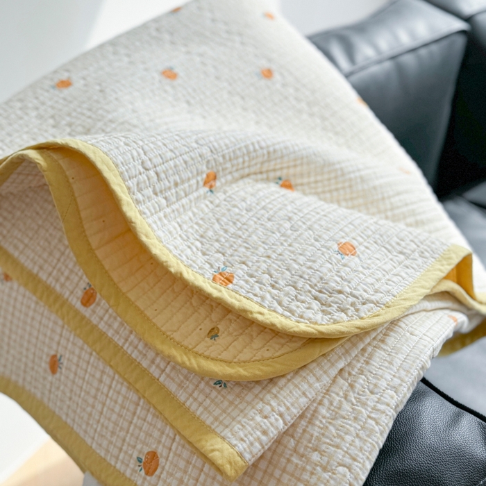 91家纺网 家纺一手货源 找家纺 茉夕家纺 2026新款春季纯棉棉花印花单品床盖单件床盖 乐橙橙