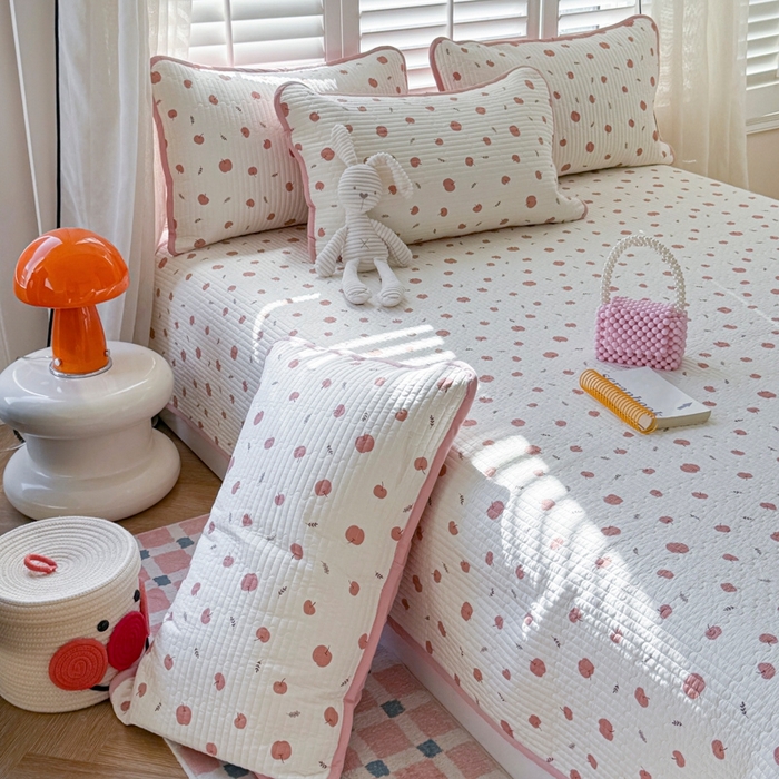 91家纺网 家纺一手货源 找家纺 茉夕家纺 2026新款春季纯棉棉花印花单品床盖单件床盖 米果果