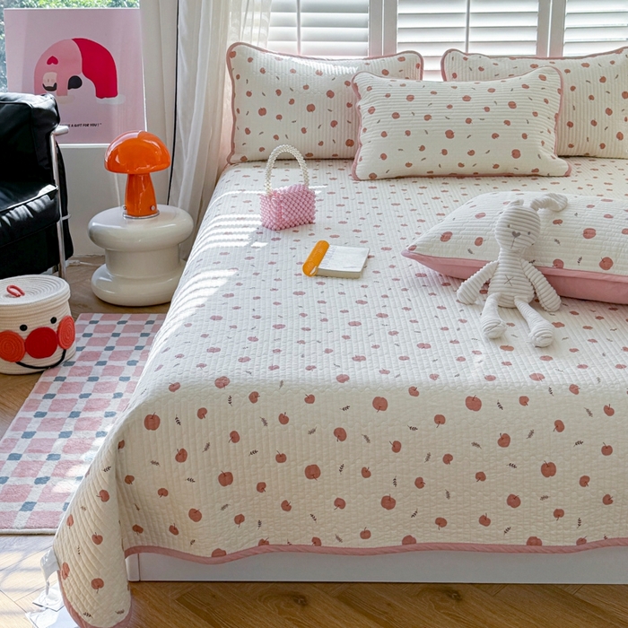 91家纺网 家纺一手货源 找家纺 茉夕家纺 2026新款春季纯棉棉花印花单品床盖单件床盖 米果果