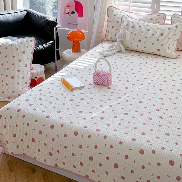 91家纺网 家纺一手货源 找家纺 茉夕家纺 2026新款春季纯棉棉花印花单品床盖单件床盖 米果果