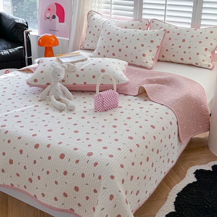 91家纺网 家纺一手货源 找家纺 茉夕家纺 2026新款春季纯棉棉花印花单品床盖单件床盖 米果果