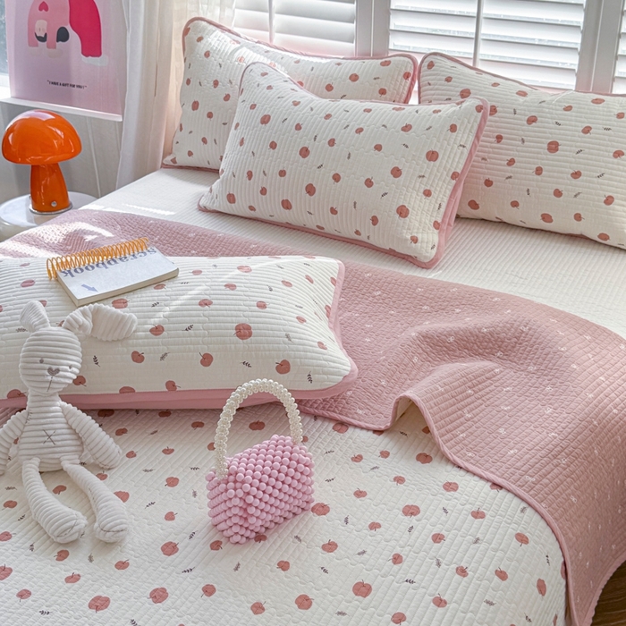 91家纺网 家纺一手货源 找家纺 茉夕家纺 2026新款春季纯棉棉花印花单品床盖单件床盖 米果果