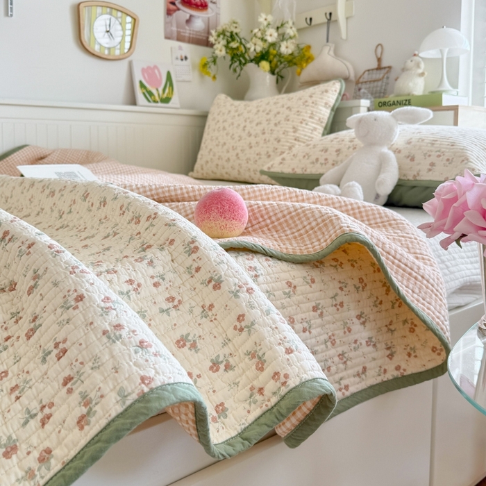 91家纺网 家纺一手货源 找家纺 茉夕家纺 2026新款春季纯棉棉花印花单品床盖单件床盖 觅秋