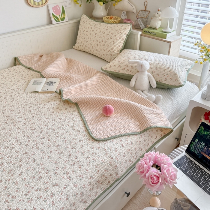 91家纺网 家纺一手货源 找家纺 茉夕家纺 2026新款春季纯棉棉花印花单品床盖单件床盖 觅秋