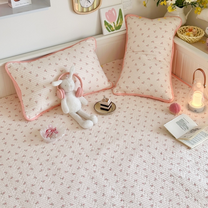 91家纺网 家纺一手货源 找家纺 茉夕家纺 2026新款春季纯棉棉花印花单品床盖单件床盖 蜜玲花语