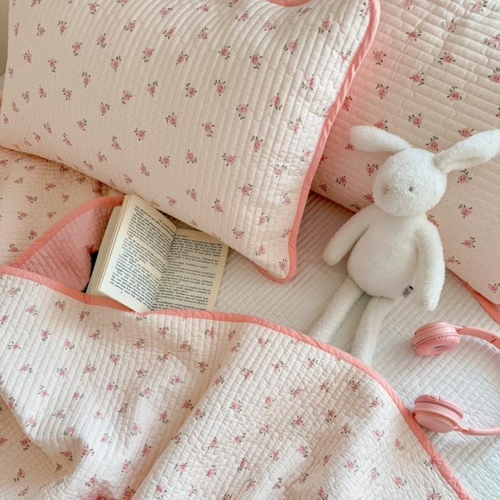 91家纺网 家纺一手货源 找家纺 茉夕家纺 2026新款春季纯棉棉花印花单品床盖单件床盖 蜜玲花语