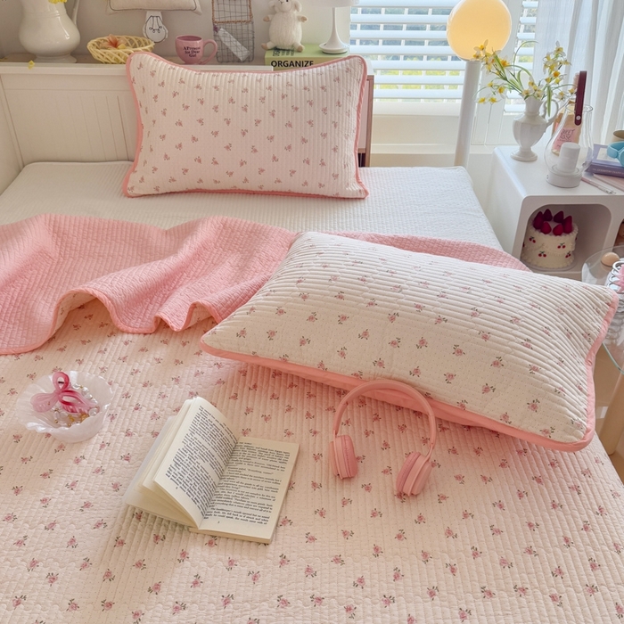 91家纺网 家纺一手货源 找家纺 茉夕家纺 2026新款春季纯棉棉花印花单品床盖单件床盖 蜜玲花语