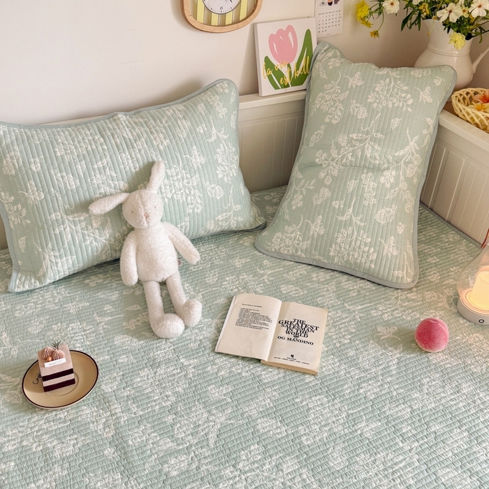 91家纺网 家纺一手货源 找家纺 茉夕家纺 2026新款春季纯棉棉花印花单品床盖单件床盖 清甜