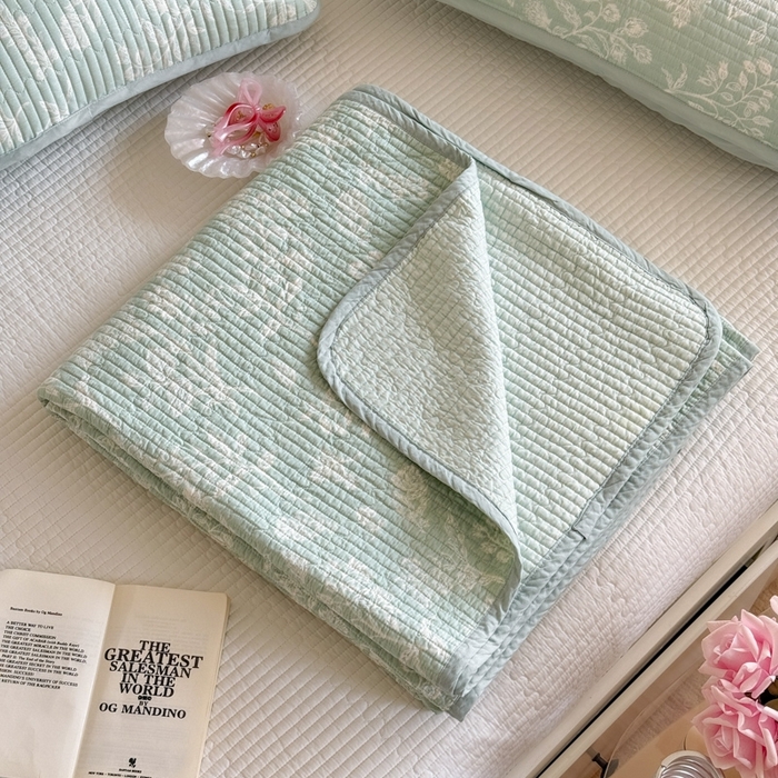 91家纺网 家纺一手货源 找家纺 茉夕家纺 2026新款春季纯棉棉花印花单品床盖单件床盖 清甜