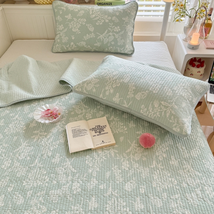 91家纺网 家纺一手货源 找家纺 茉夕家纺 2026新款春季纯棉棉花印花单品床盖单件床盖 清甜