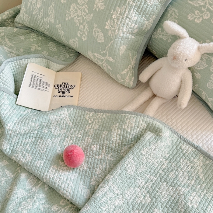 91家纺网 家纺一手货源 找家纺 茉夕家纺 2026新款春季纯棉棉花印花单品床盖单件床盖 清甜