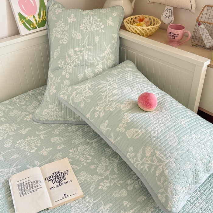 91家纺网 家纺一手货源 找家纺 茉夕家纺 2026新款春季纯棉棉花印花单品床盖单件床盖 清甜