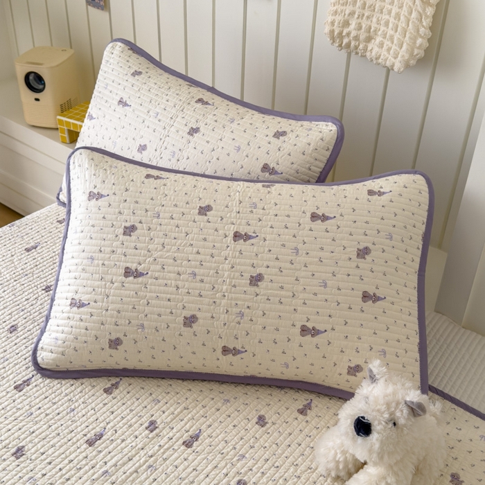 91家纺网 家纺一手货源 找家纺 茉夕家纺 2026新款春季纯棉棉花印花单品床盖单件床盖 圣诞小狗