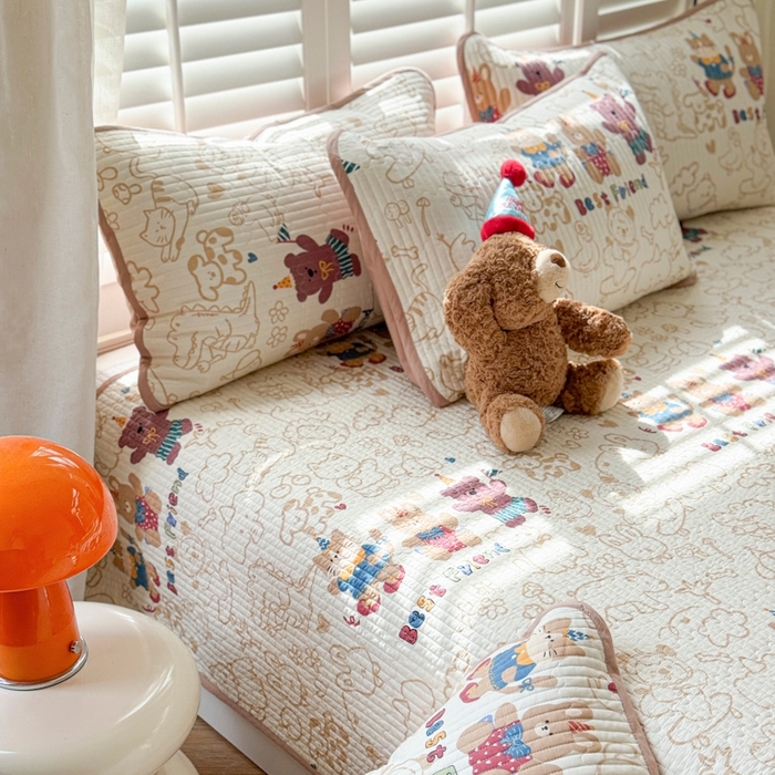 91家纺网 家纺一手货源 找家纺 茉夕家纺 2026新款春季纯棉棉花印花单品床盖单件床盖 小童趣