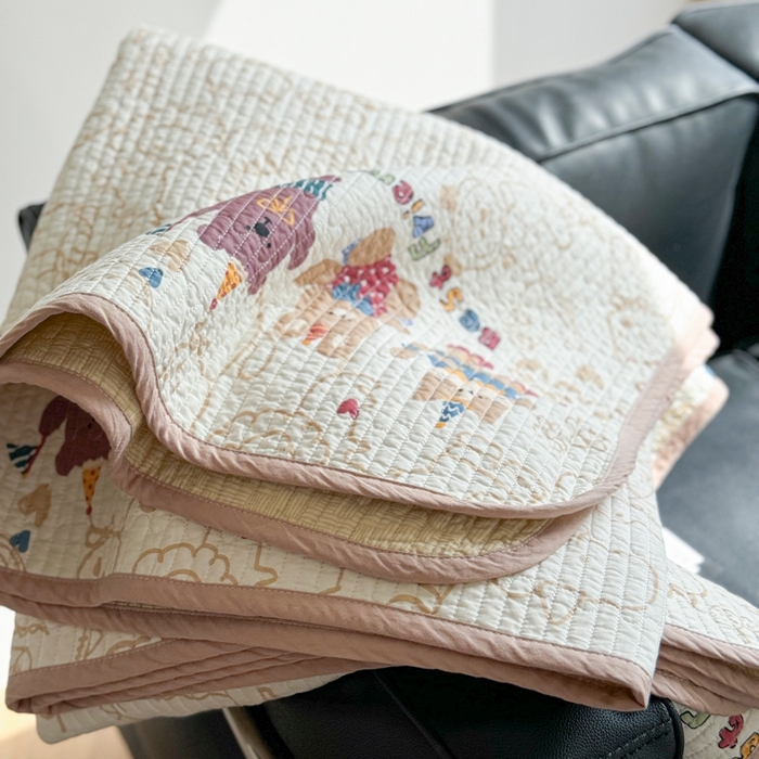 91家纺网 家纺一手货源 找家纺 茉夕家纺 2026新款春季纯棉棉花印花单品床盖单件床盖 小童趣