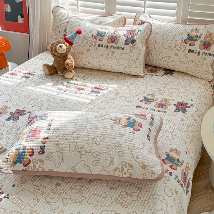 91家纺网 家纺一手货源 找家纺 茉夕家纺 2026新款春季纯棉棉花印花单品床盖单件床盖 小童趣