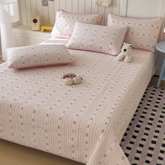 91家纺网 家纺一手货源 找家纺 茉夕家纺 2026新款春季纯棉棉花印花单品床盖单件床盖 心动萌趣