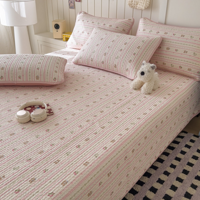 91家纺网 家纺一手货源 找家纺 茉夕家纺 2026新款春季纯棉棉花印花单品床盖单件床盖 心动萌趣