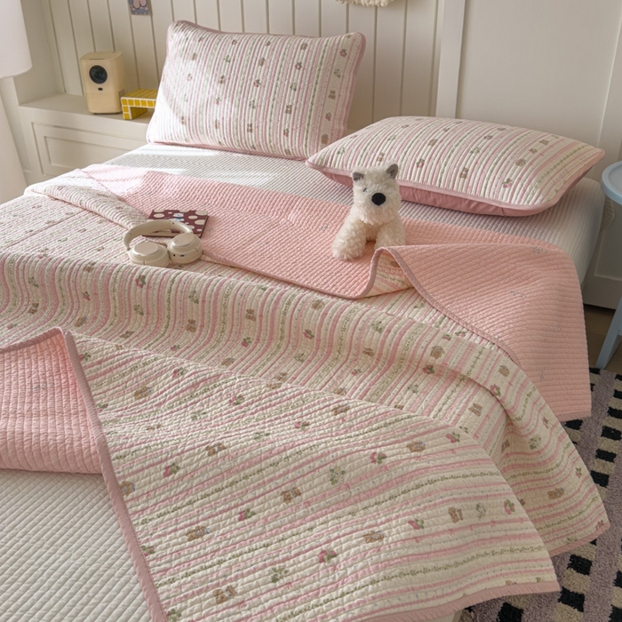 91家纺网 家纺一手货源 找家纺 茉夕家纺 2026新款春季纯棉棉花印花单品床盖单件床盖 心动萌趣