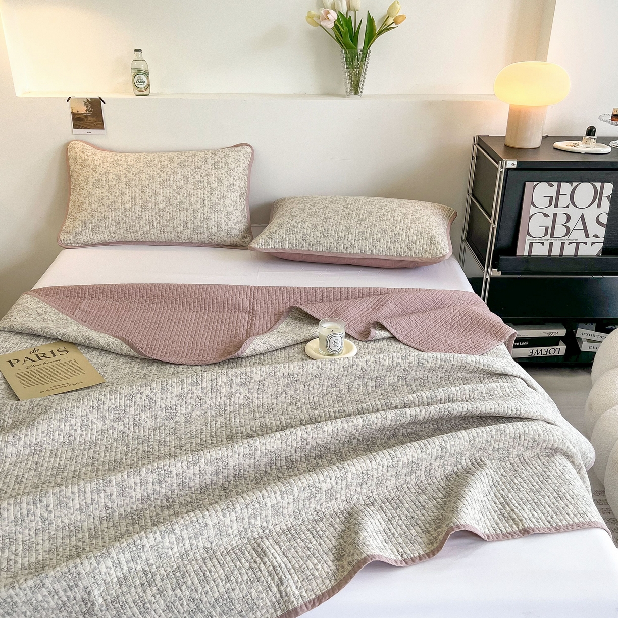 91家纺网 家纺一手货源 找家纺 茉夕家纺 2026新款春季纯棉棉花印花单品床盖单件床盖 枝上花