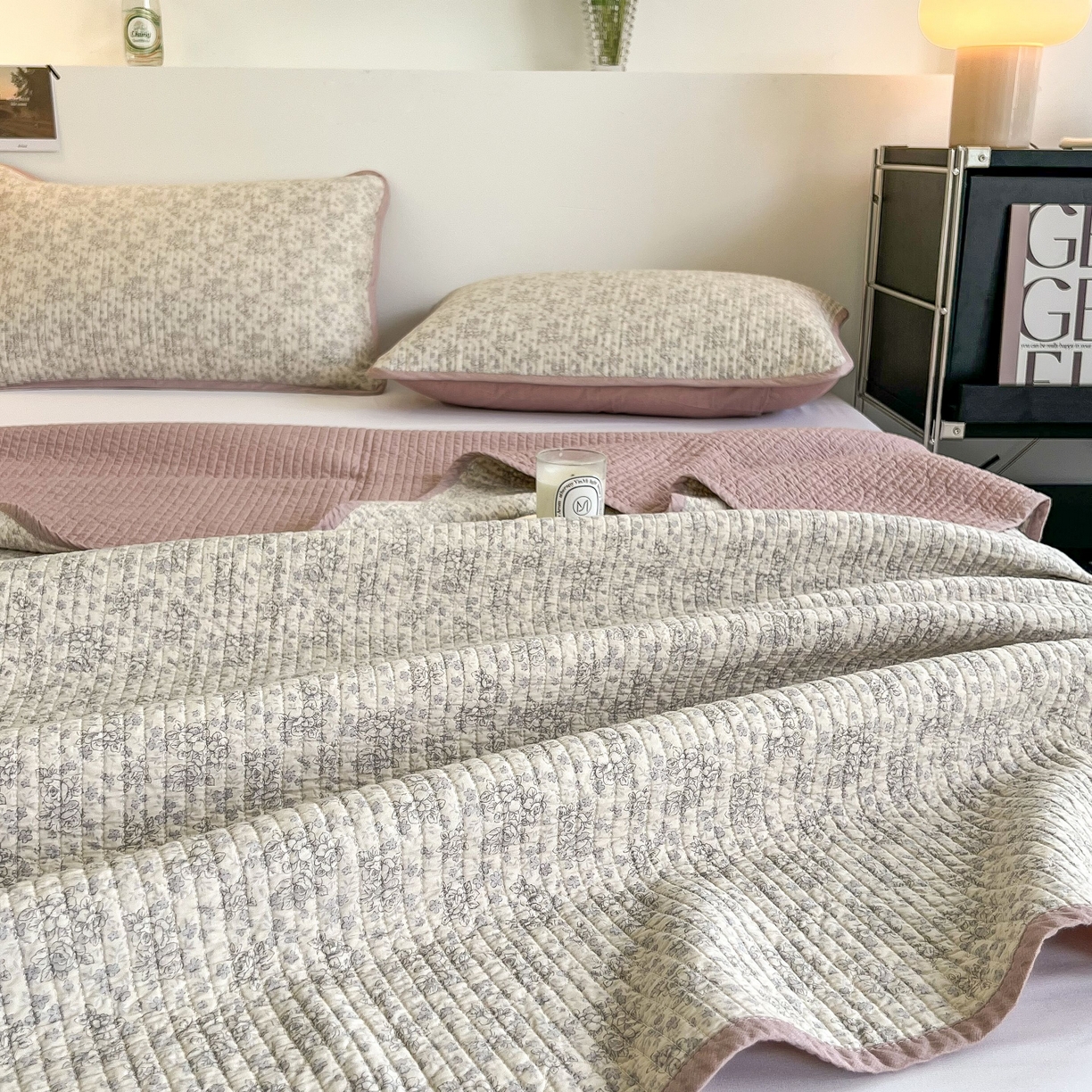 91家纺网 家纺一手货源 找家纺 茉夕家纺 2026新款春季纯棉棉花印花单品床盖单件床盖 枝上花