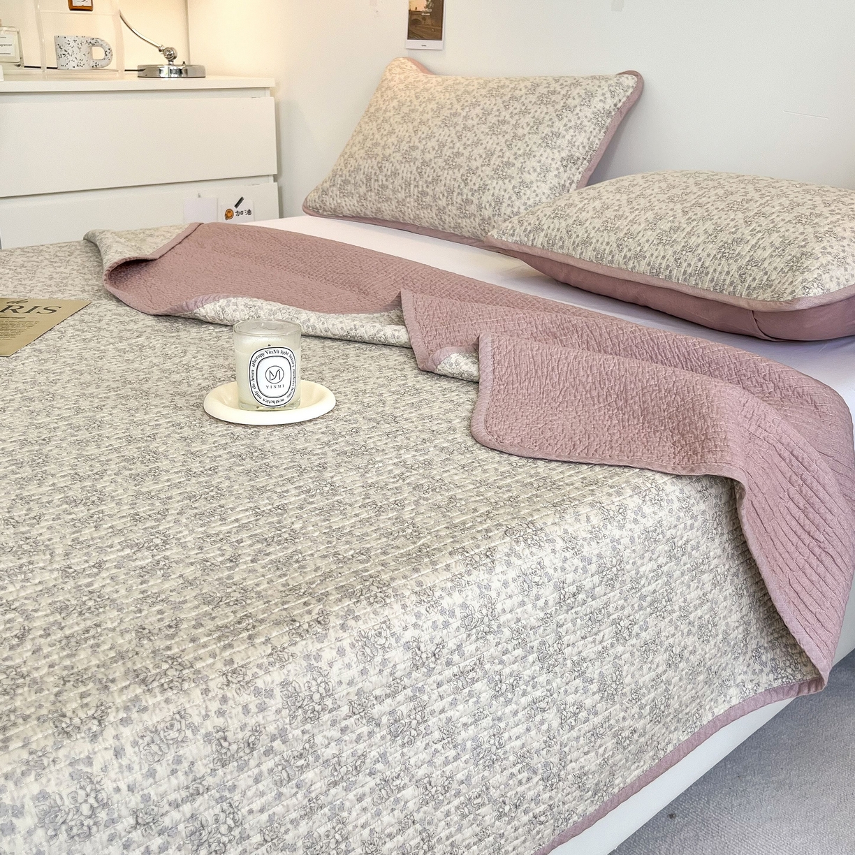 91家纺网 家纺一手货源 找家纺 茉夕家纺 2026新款春季纯棉棉花印花单品床盖单件床盖 枝上花