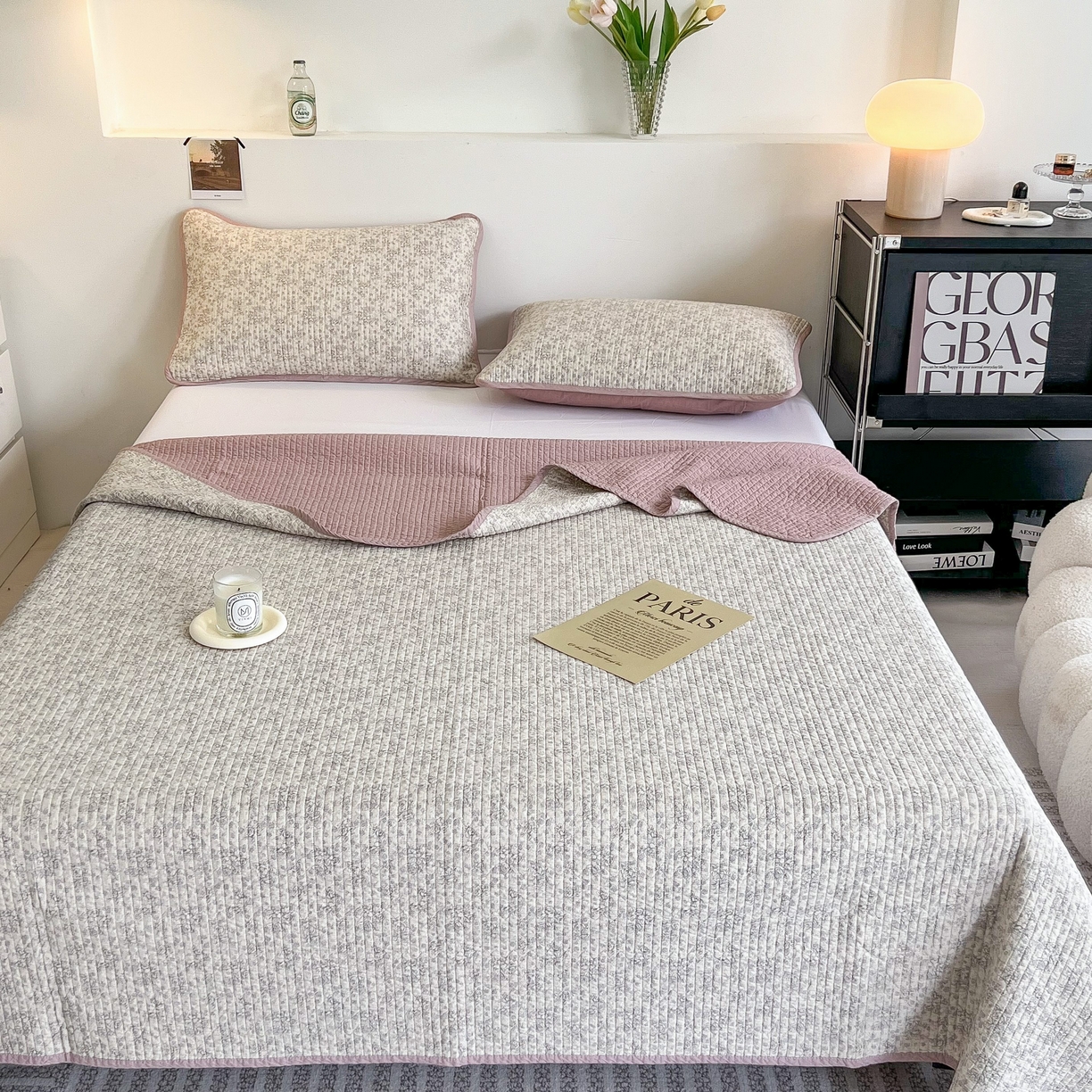 91家纺网 家纺一手货源 找家纺 茉夕家纺 2026新款春季纯棉棉花印花单品床盖单件床盖 枝上花