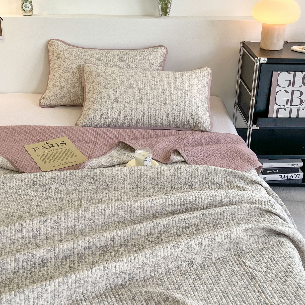 91家纺网 家纺一手货源 找家纺 茉夕家纺 2026新款春季纯棉棉花印花单品床盖单件床盖 枝上花