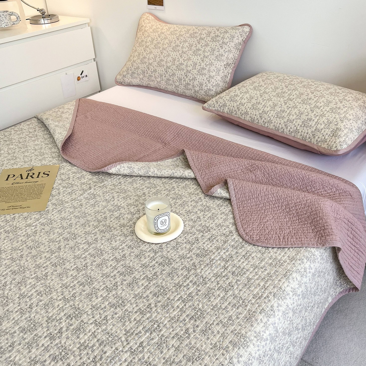 91家纺网 家纺一手货源 找家纺 茉夕家纺 2026新款春季纯棉棉花印花单品床盖单件床盖 枝上花