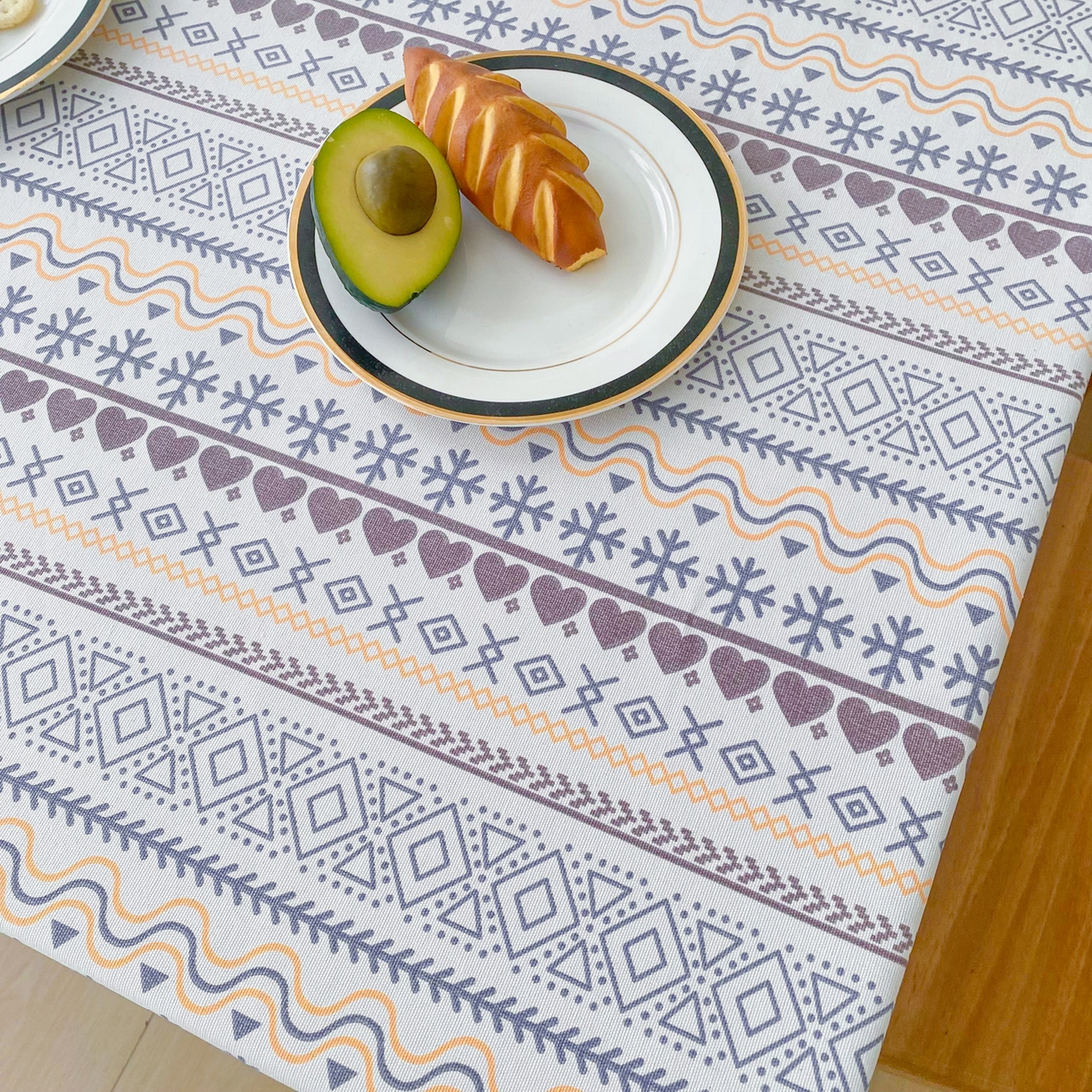 91家纺网 家纺一手货源 找家纺 金泰莱 2026新款印花老粗布桌布 波西米亚