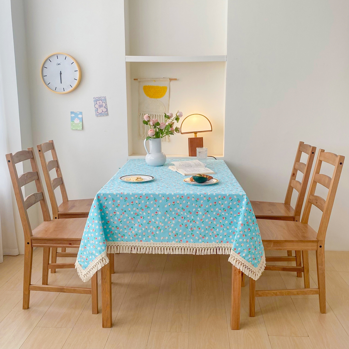 91家纺网 家纺一手货源 找家纺 金泰莱 2026新款印花老粗布桌布 春雨