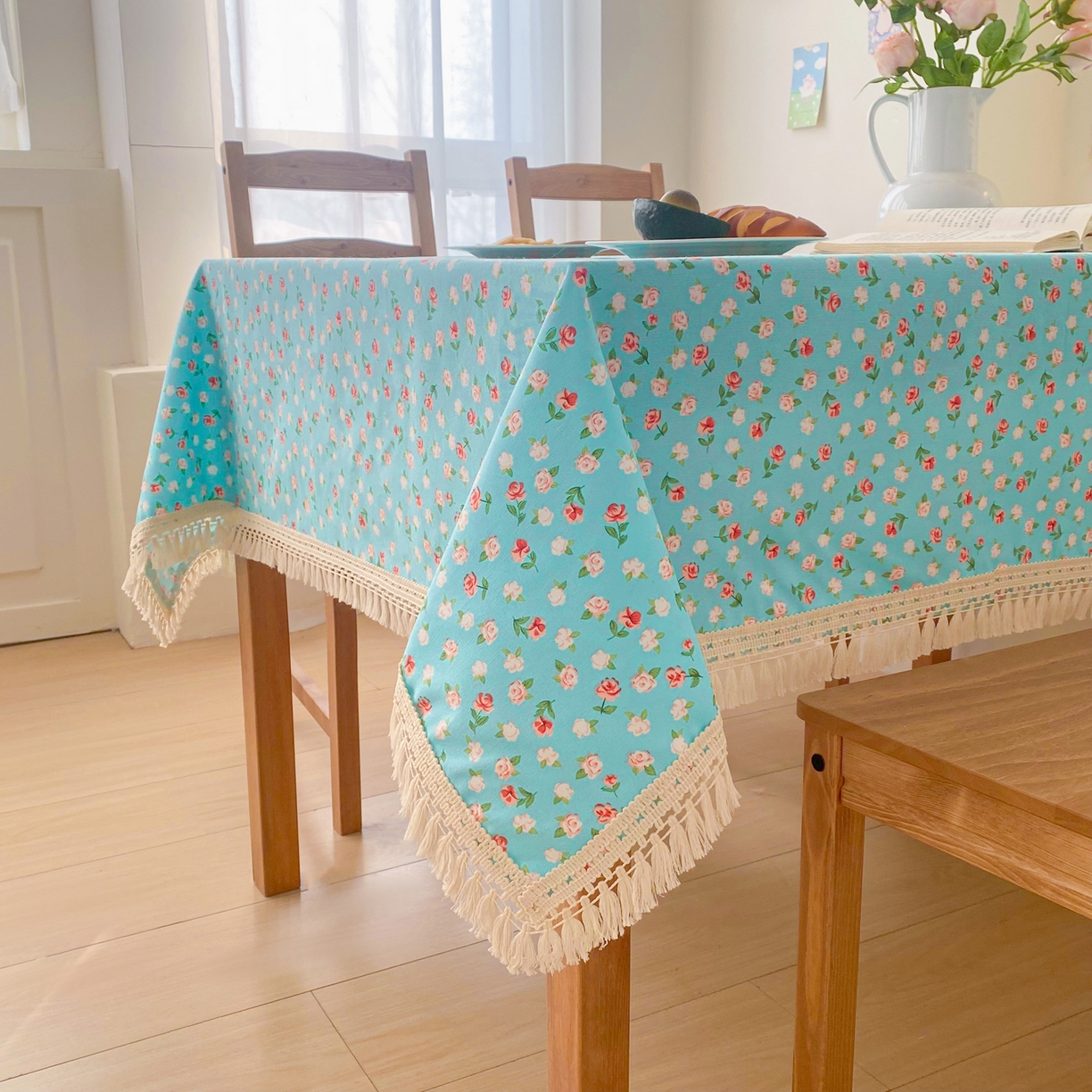 91家纺网 家纺一手货源 找家纺 金泰莱 2026新款印花老粗布桌布 春雨