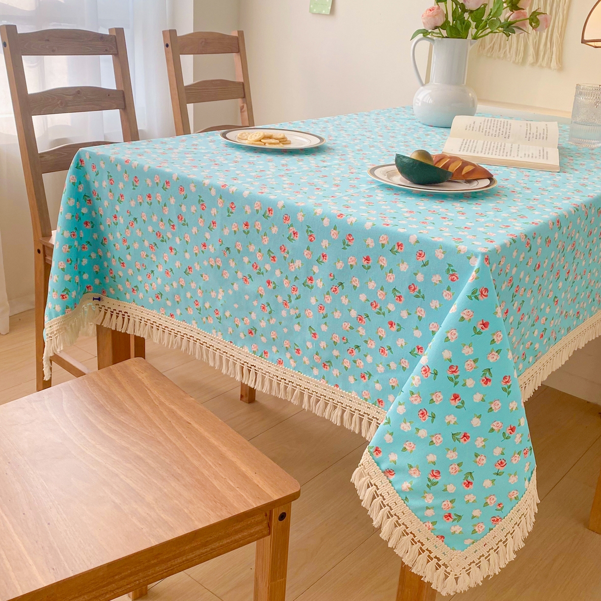 91家纺网 家纺一手货源 找家纺 金泰莱 2026新款印花老粗布桌布 春雨