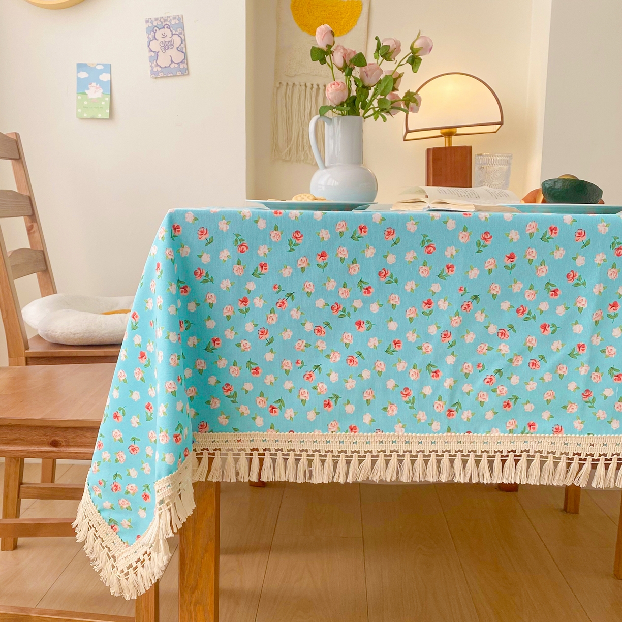 91家纺网 家纺一手货源 找家纺 金泰莱 2026新款印花老粗布桌布 春雨