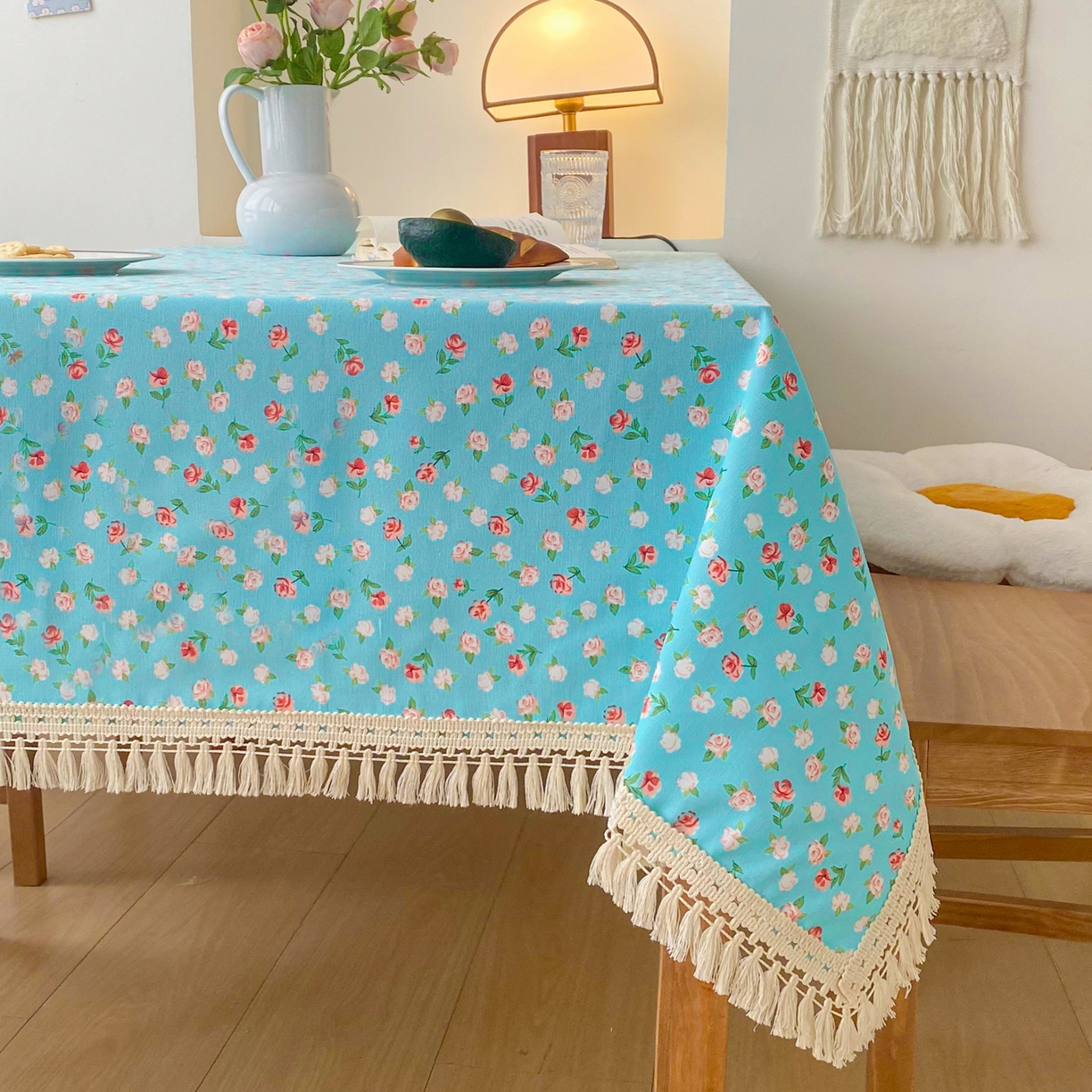 91家纺网 家纺一手货源 找家纺 金泰莱 2026新款印花老粗布桌布 春雨