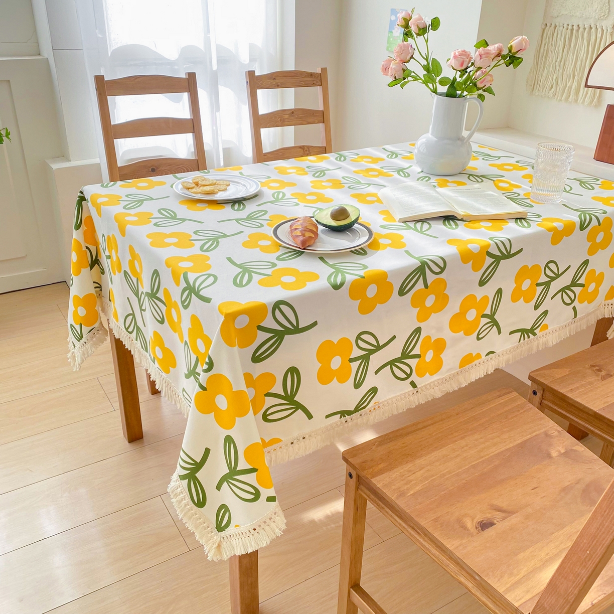 91家纺网 家纺一手货源 找家纺 金泰莱 2026新款印花老粗布桌布 花颜